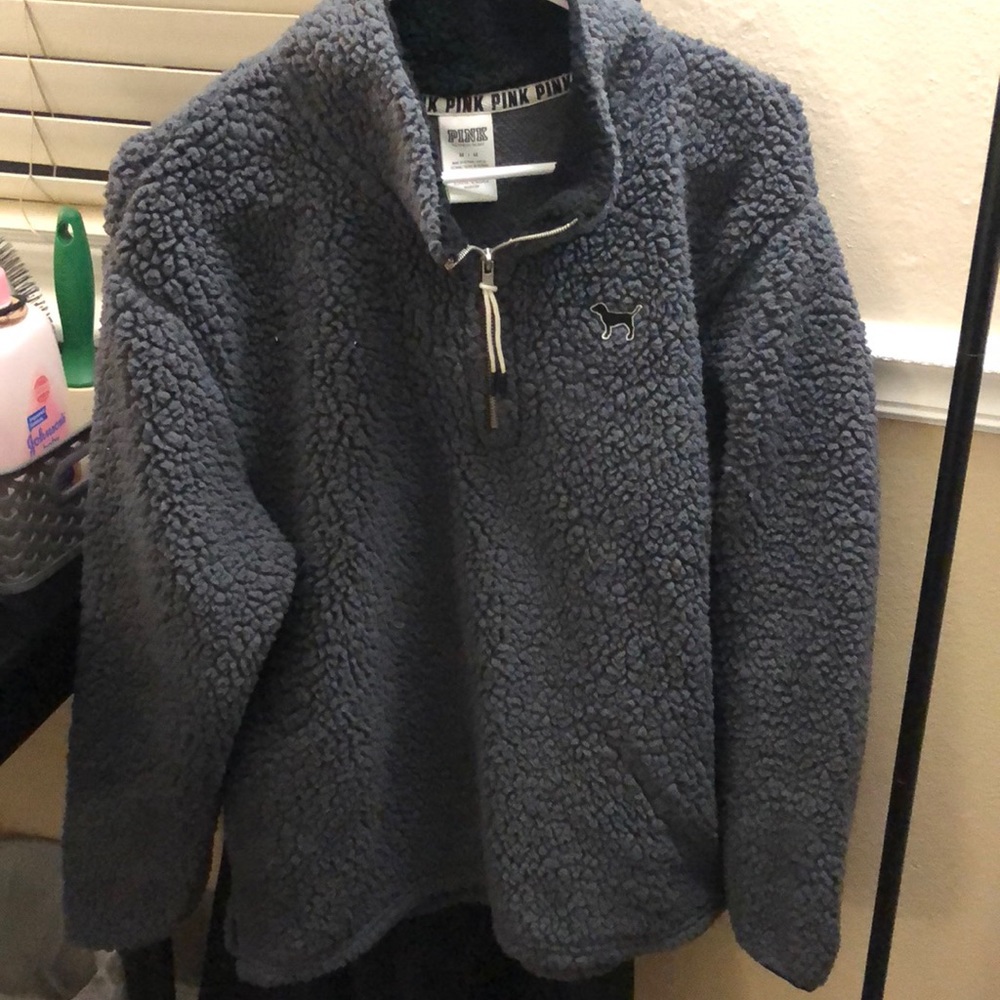 PINK quarter zip Sherpa